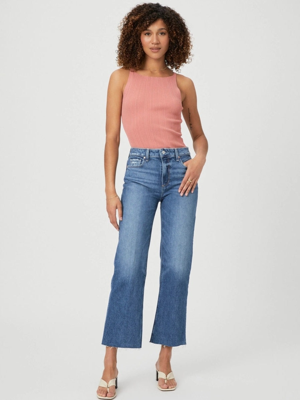 PAIGE Women's High-Rise Leenah Ankle with Raw Hem Size 26